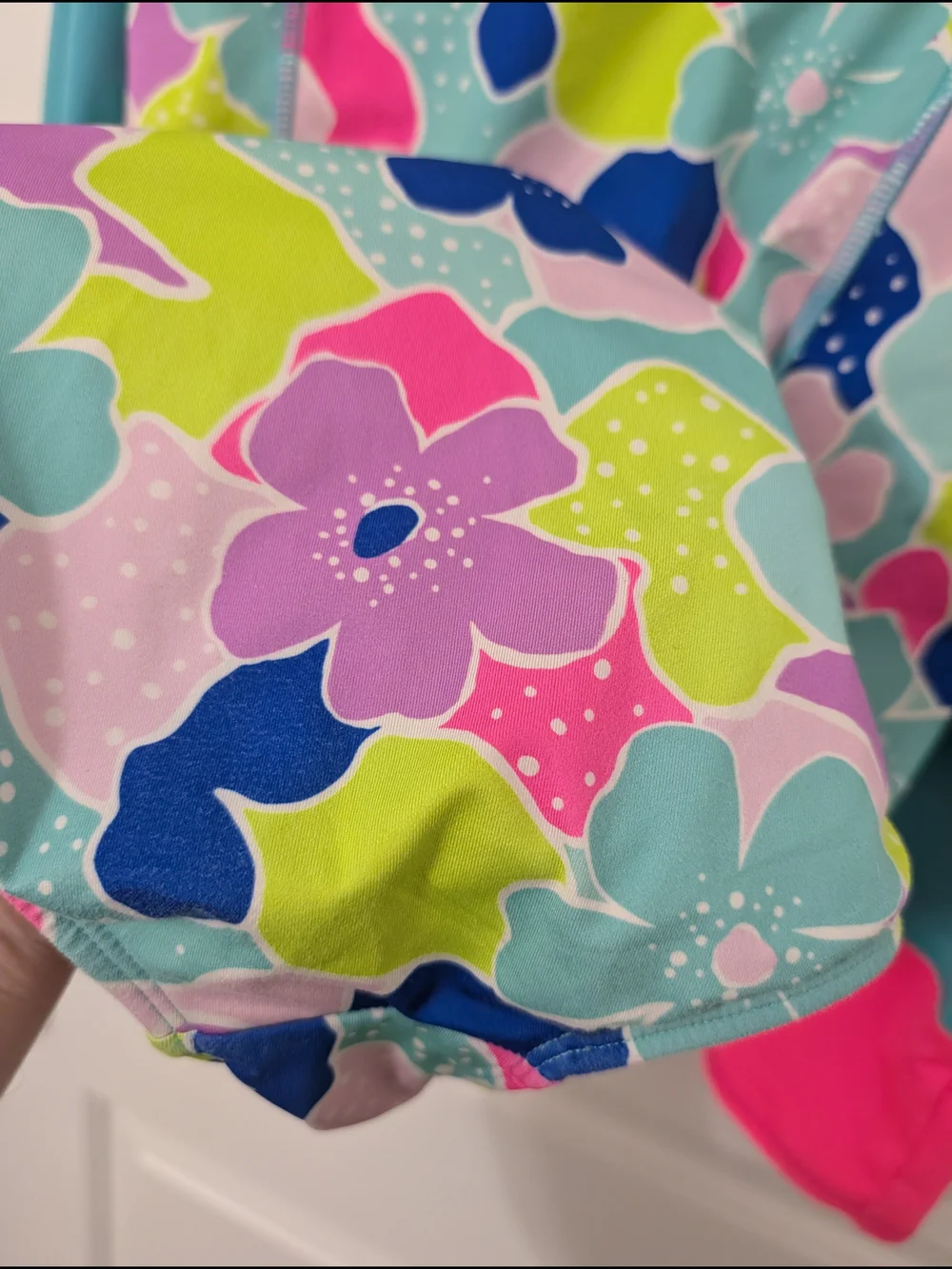 💥3/$24 Lands' End Girls' Long Sleeve Floral Rashguard Size 16